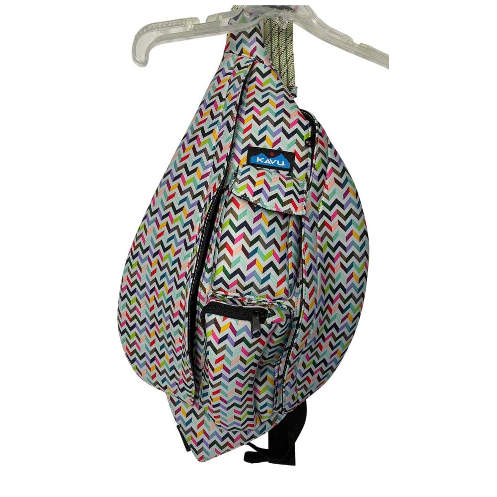 NWOT Kavu Rope Sling Bag Chevron Multicolor Waterproof Outdoor Hiking